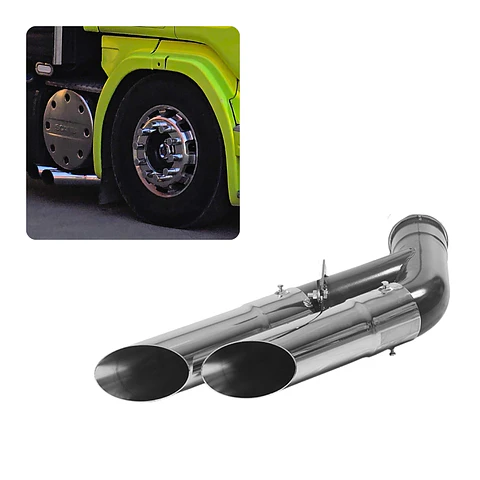Escape Con Doble Salida Cromada 4,5" Pulg Copiloto 