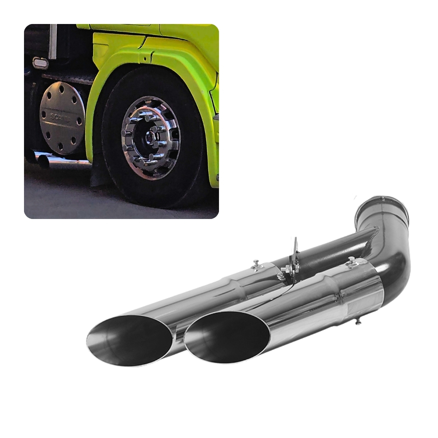 Escape Con Doble Salida Cromada 4,5