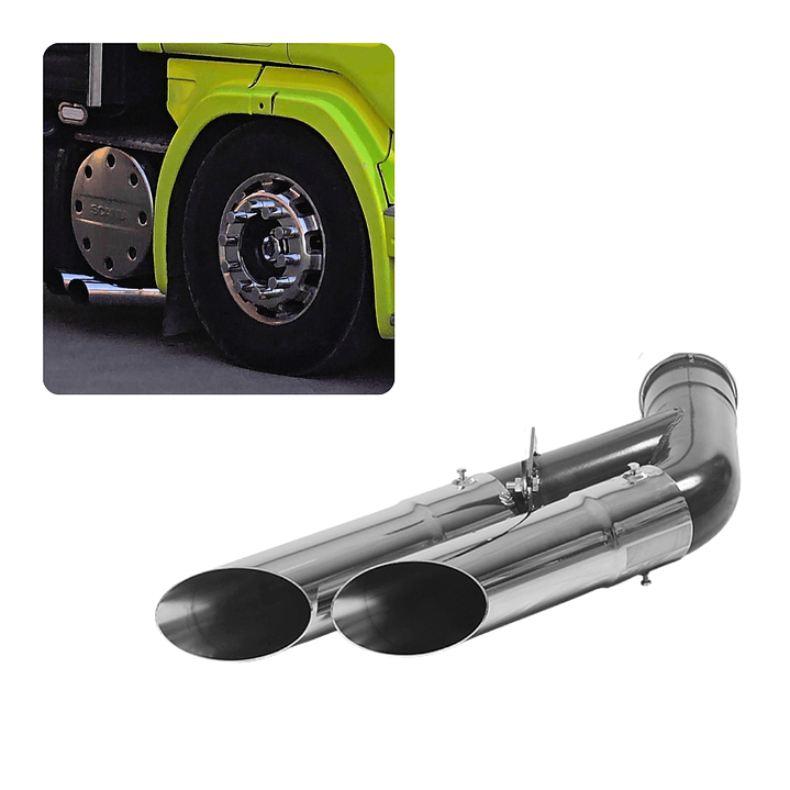 Escape Con Doble Salida Cromada 4,5