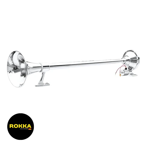 Bocina De Aire Modelo Marítima 70cm 1 Cañon redonda 12v/24v (Solo Bocina)