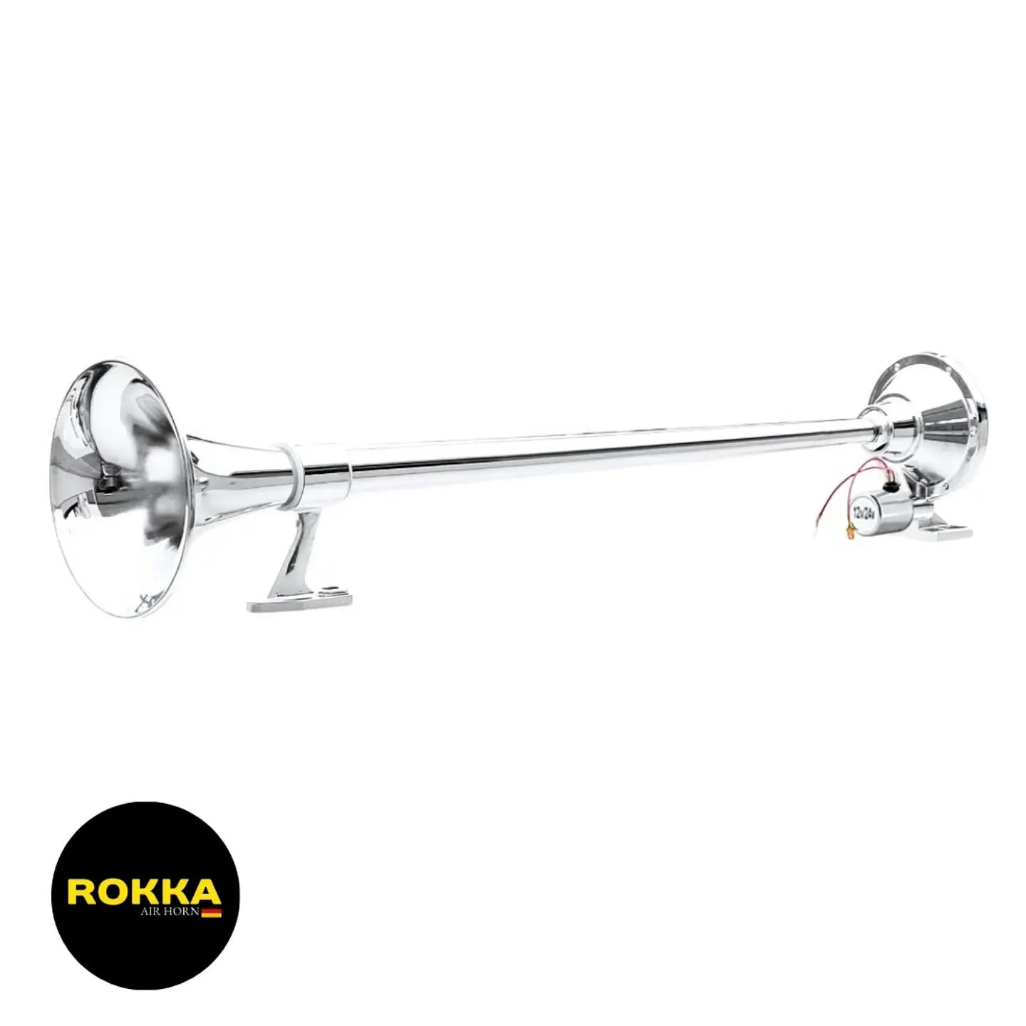 Bocina De Aire Modelo Marítima 70cm 1 Cañon redonda 12v/24v (Solo Bocina) 1