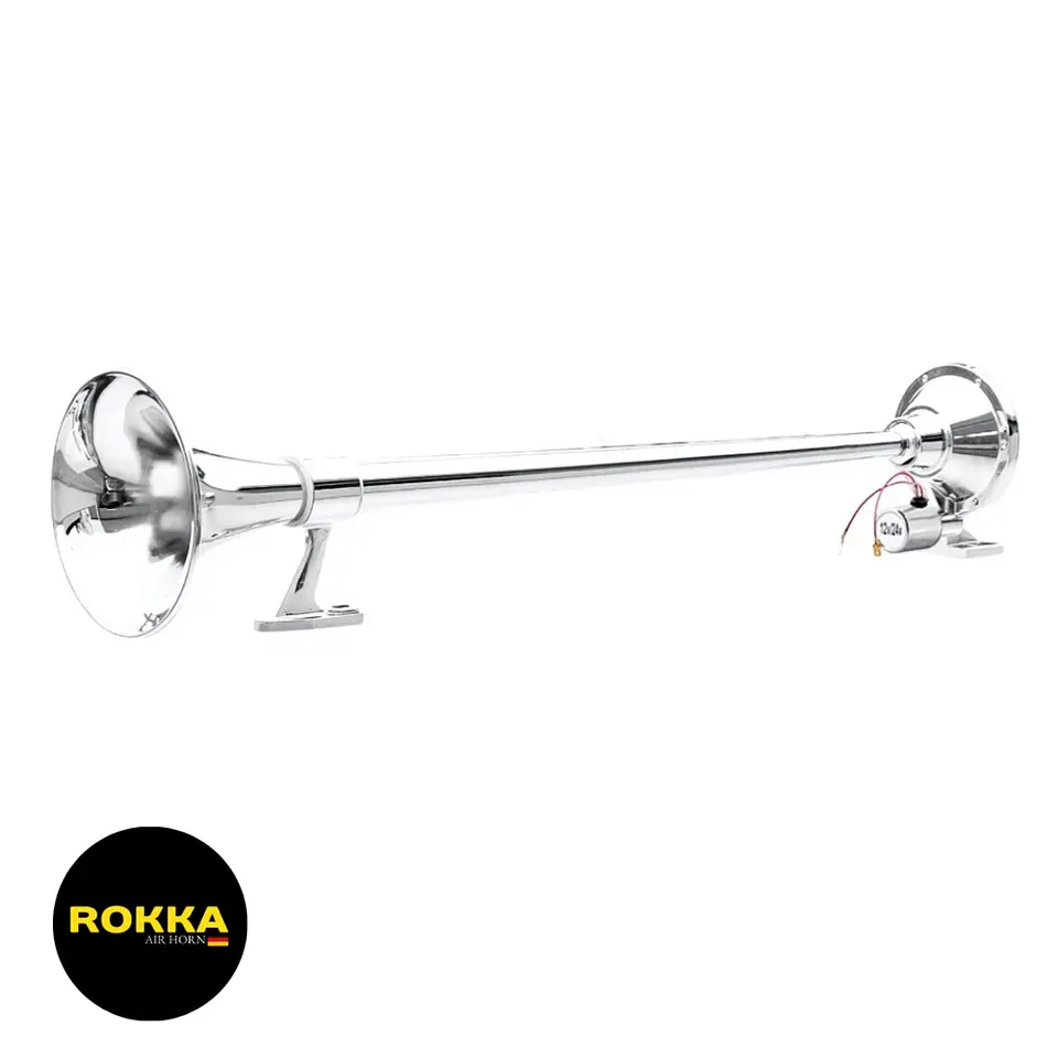 Bocina De Aire Modelo Marítima 70cm 1 Cañon redonda 12v/24v (Solo Bocina) 1