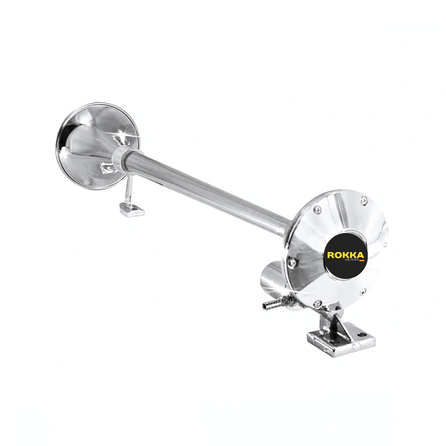 Bocina De Aire Modelo Marítima 70cm 1 Cañon redonda 12v/24v (Solo Bocina) 2