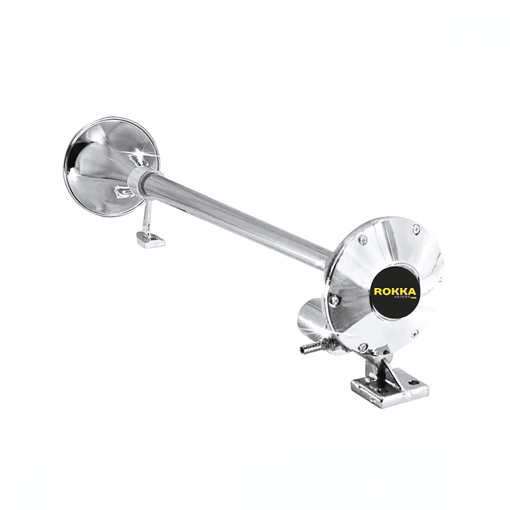 Bocina De Aire Modelo Marítima 70cm 1 Cañon redonda 12v/24v (Solo Bocina) 2