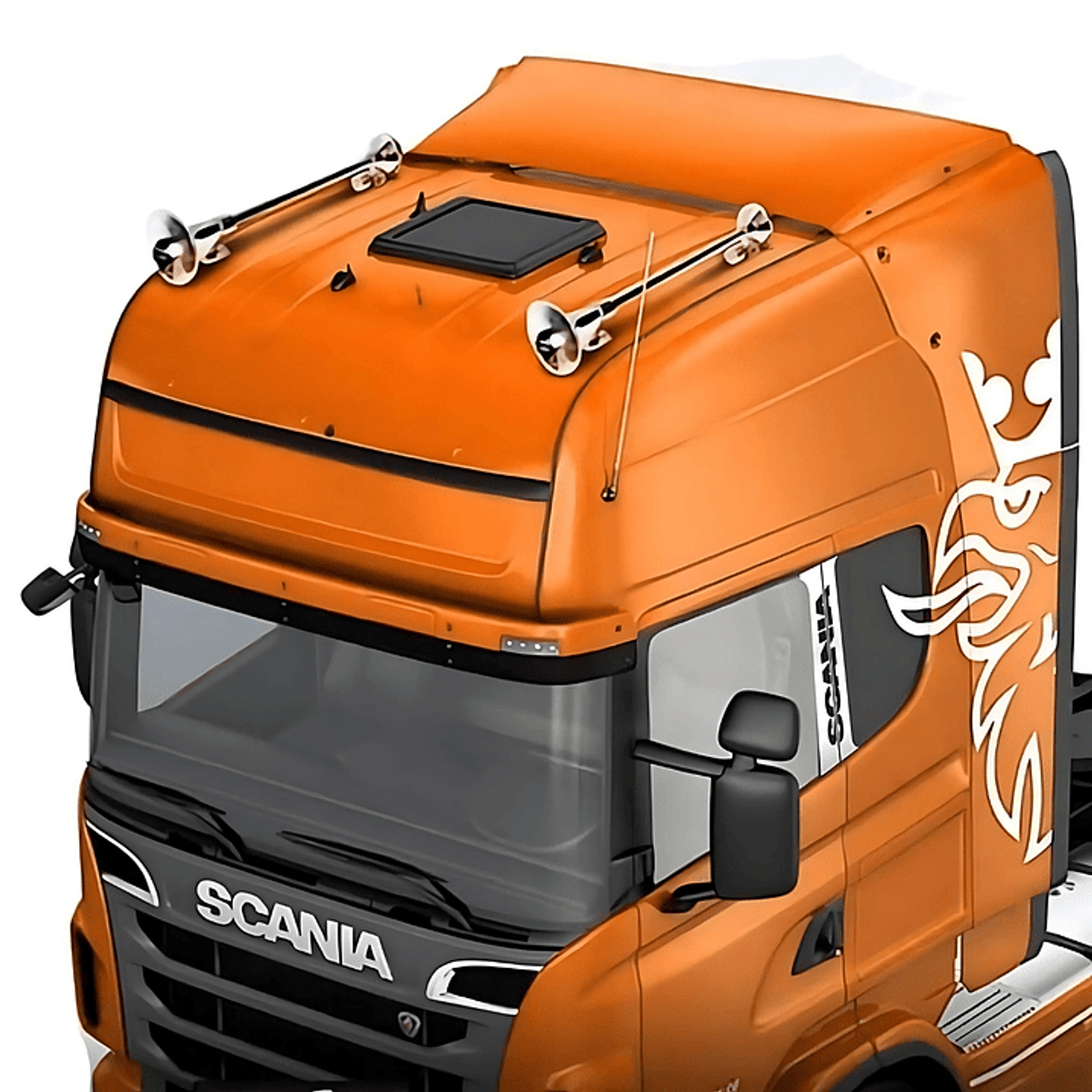 Bocina De Aire Modelo Marítima 70cm 1 Cañon redonda 12v/24v (Solo Bocina) 5