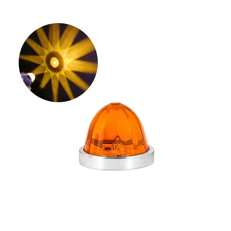Foco Watermelon Led Ámbar Borde En Inox 12v/24v, COD.WM001AM 1
