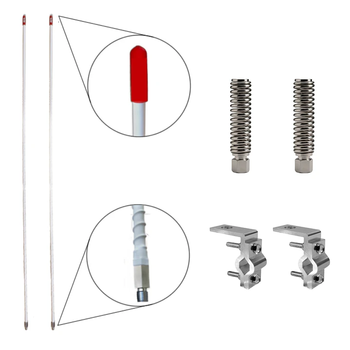 Par de Antenas Chapulinas Blancas con Resortes Y Bases Delgadas