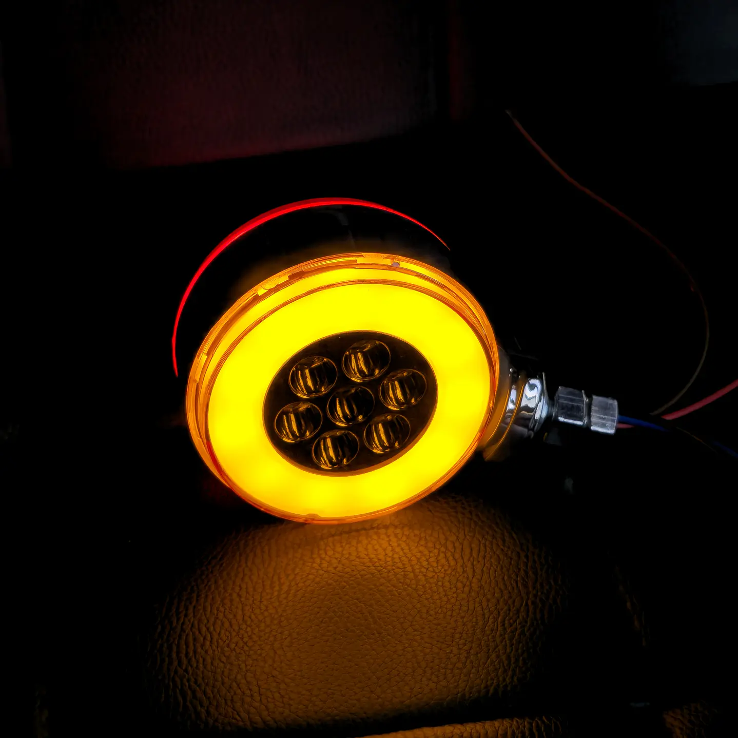 Foco Redondo Semaforo Halo Led Pequeño 12v/24v Ámbar/Rojo, COD.2009HA 2