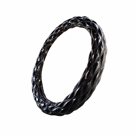 Cubre Volante 45cm Extra Grueso, Brillante Hilo Negro