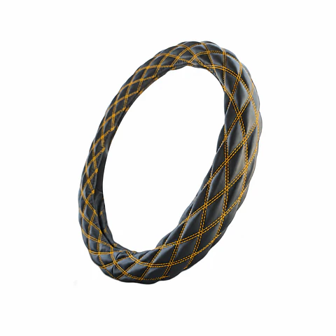 Cubre Volante 45cm Extra Grueso, Opaco Hilo Amarillo