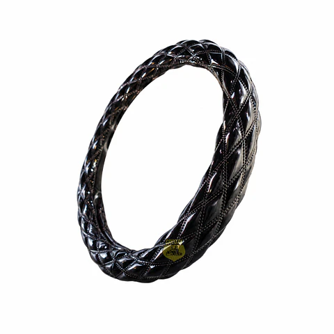 Cubre Volante 50cm Extra Grueso, Brillante Hilo Negro
