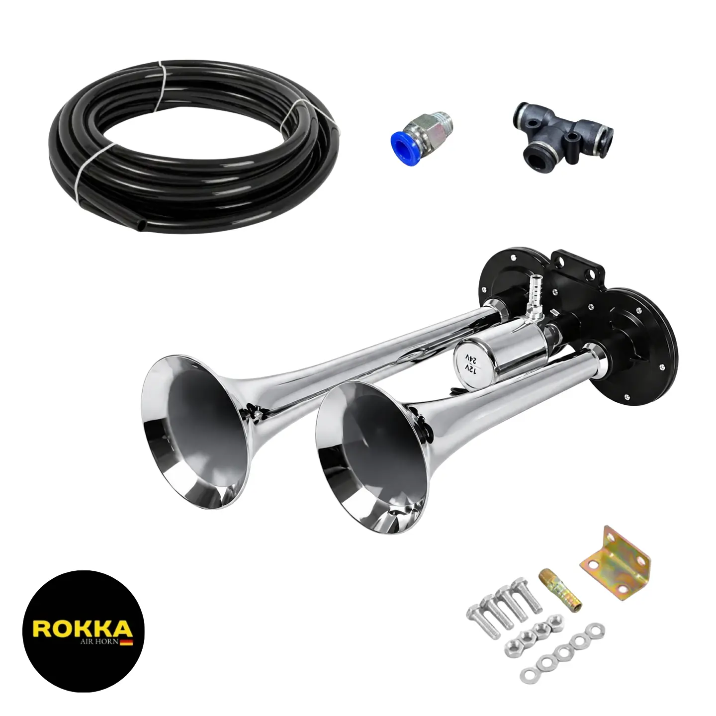 Bocina De Aire 2 Cañones Corto 12v/24v 1