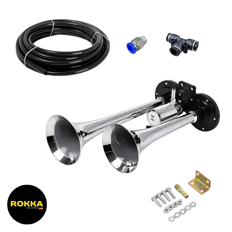 Bocina De Aire 2 Cañones Corto 12v/24v 1