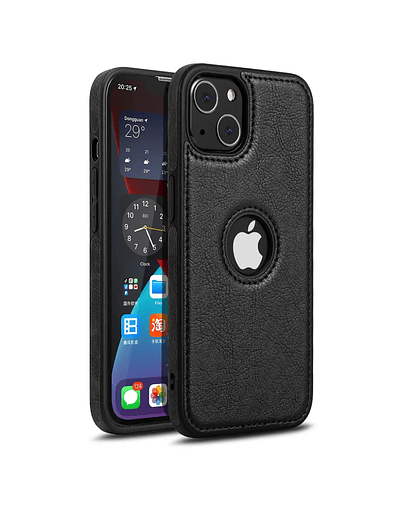 Funda Carcasa Para iPhone 13 De Cuero 13 Pro 13 Pro Max 13 Mini - Negro