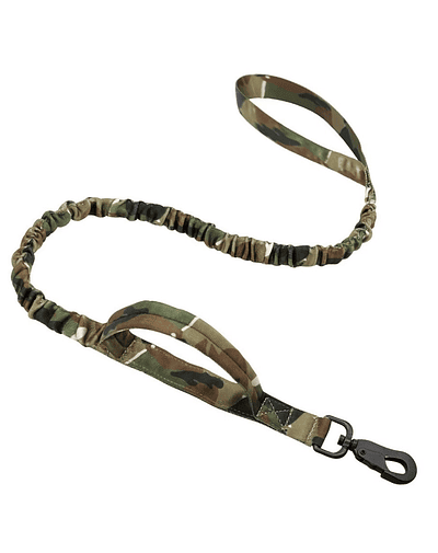 Correa Tactica Elastica Para Perros Doble Agarre - Camuflaje