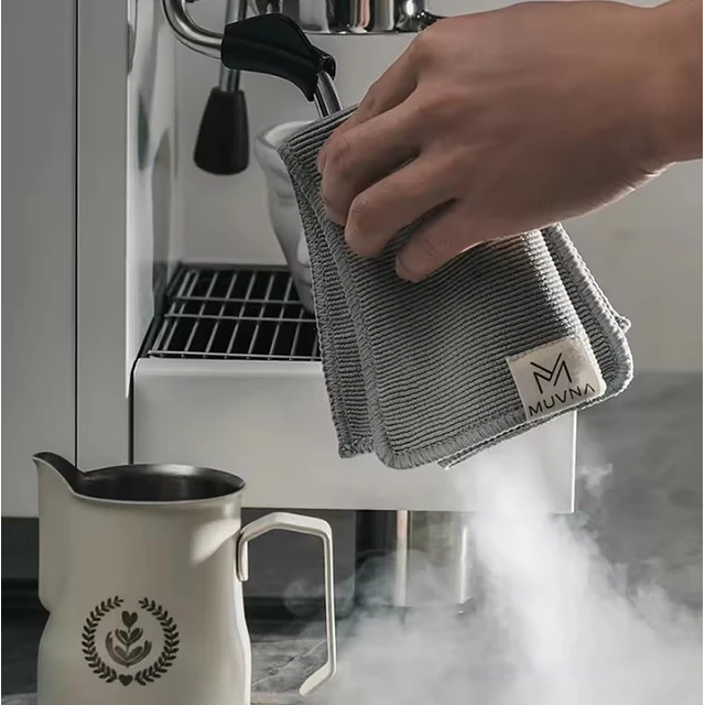 Panno Barista Nero Con Occhiello E Moschettone &ndash; Pulizia Macchina Espresso