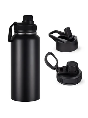Botella Termica Agua Acero Inoxidable 1 Litro 2 Tapas