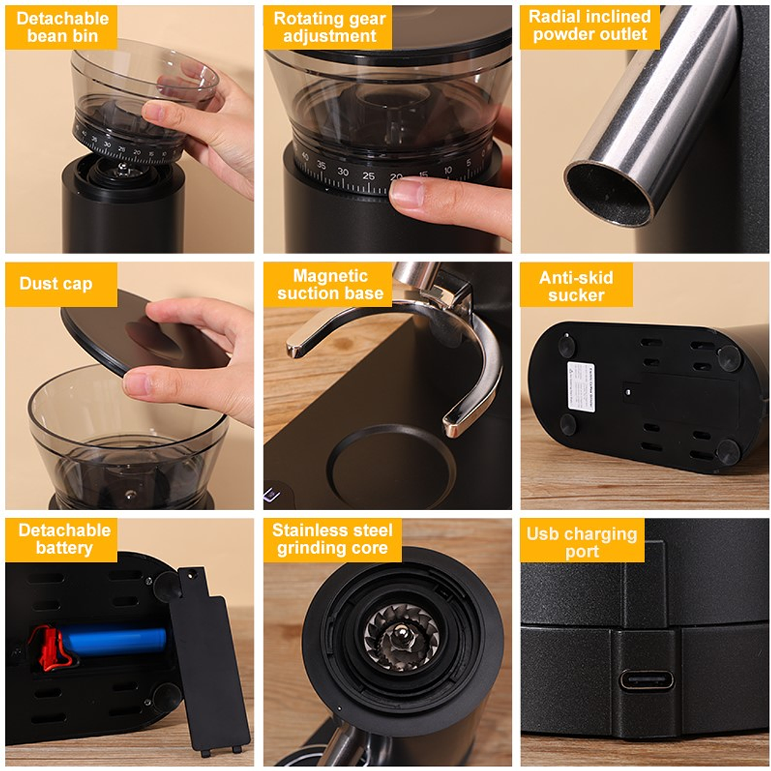 Molinillo Eléctrico Moledor De Granos De Cafe Recargable 6