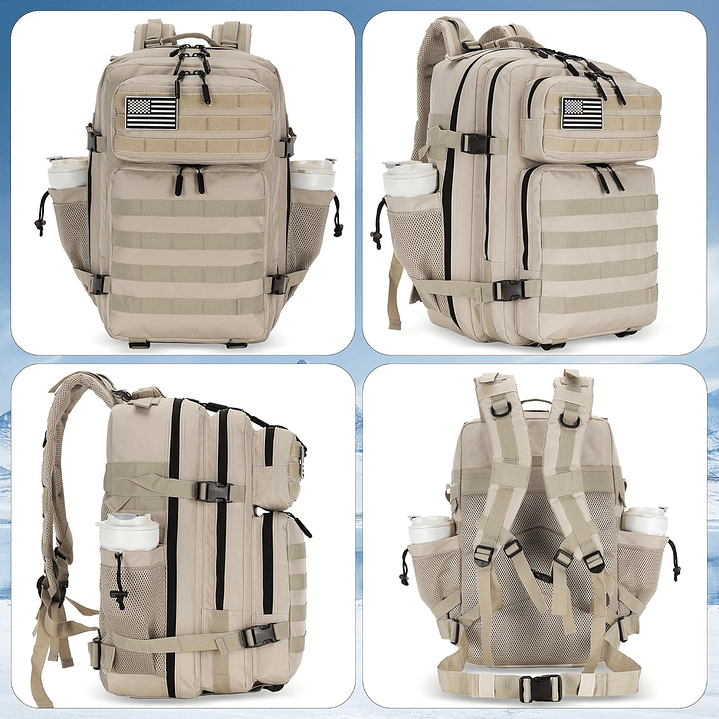 Mochila Táctica 45 Litros Caqui Claro 2