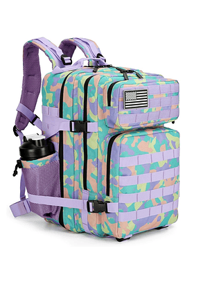 Mochila 45 Litros Táctica Verde Lila Camo