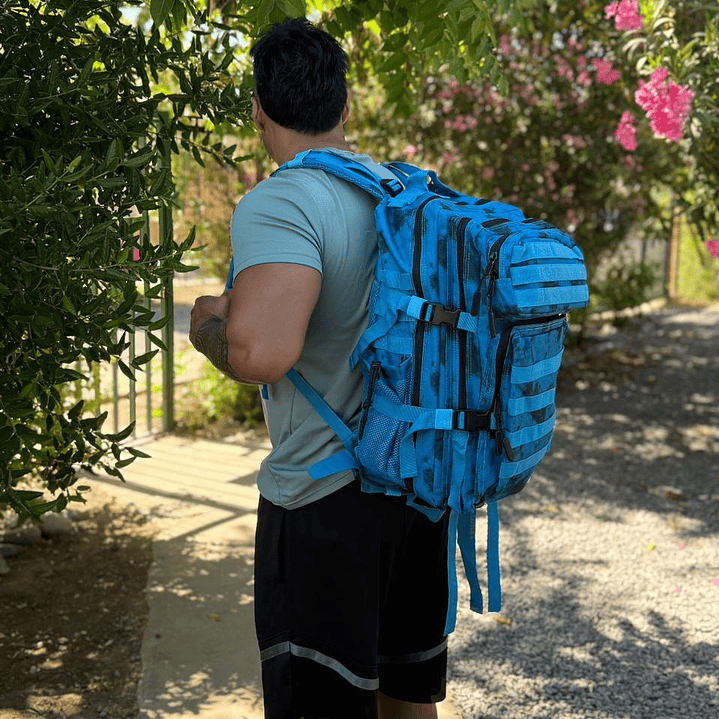 Mochila Táctica 45 Litros Azul Camo 3