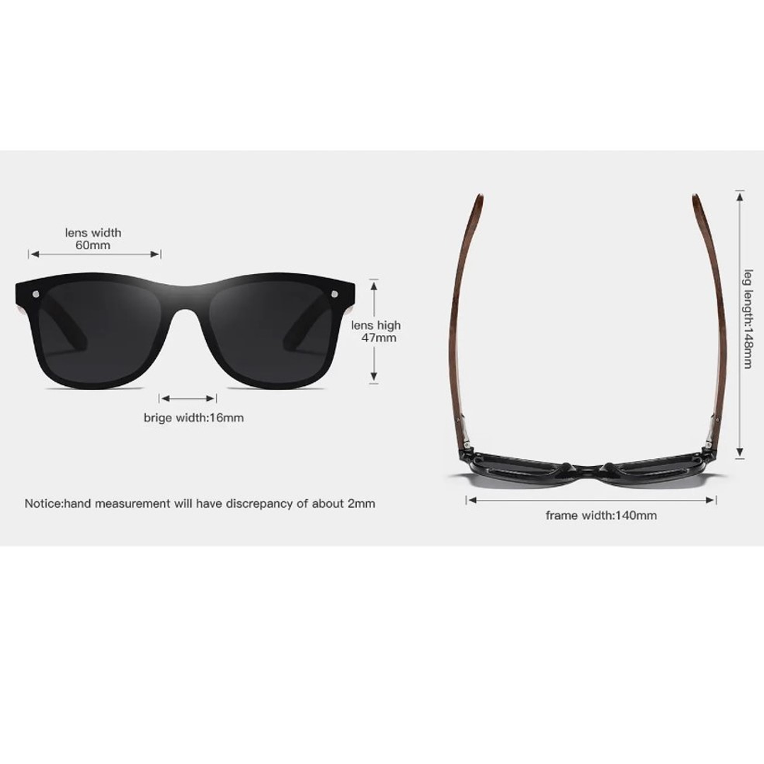 Lentes De Sol Gafas De Madera Polarizados Zebra Oscuro 6