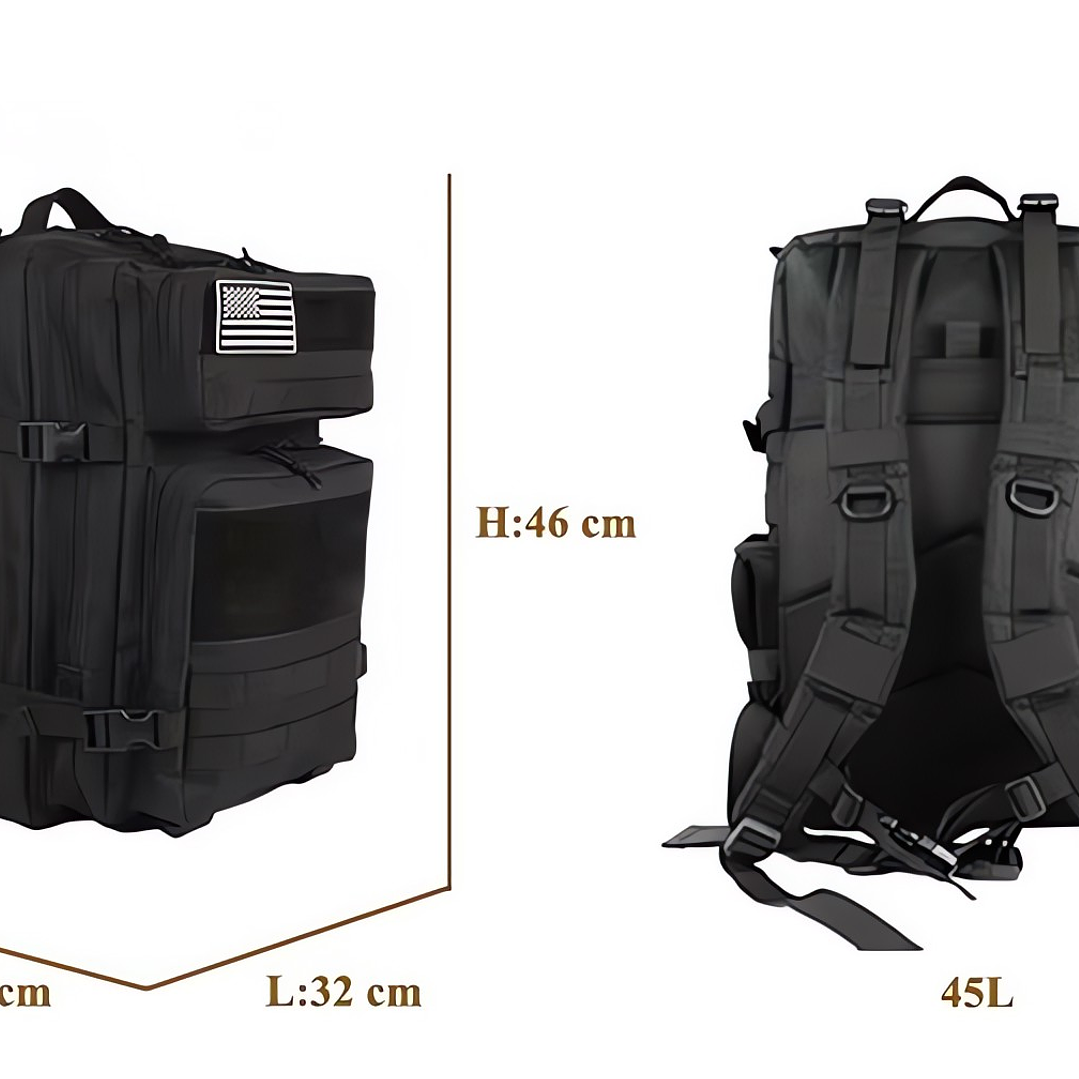 Mochila Táctica 45 Litros Negro 3