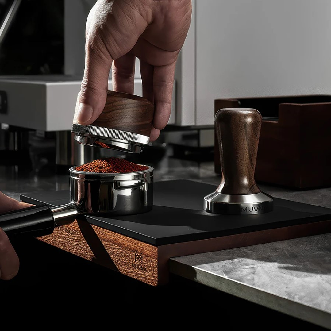 Mat de Madera y Silicona Tamping Cafe Espresso  3
