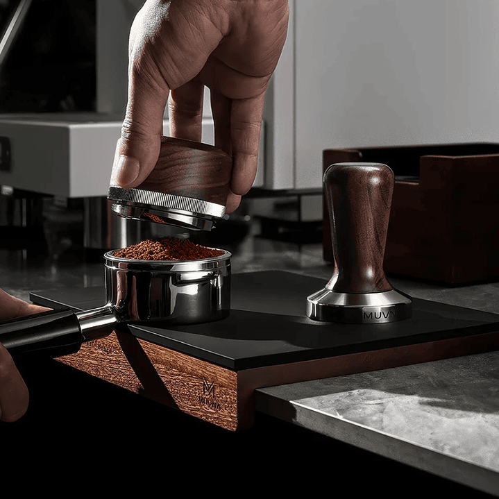 Mat de Madera y Silicona Tamping Cafe Espresso  3