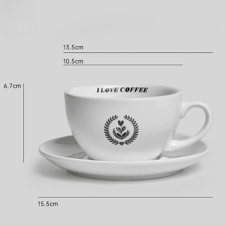 Taza de Cerámica 280 ml Latte Blanca 6