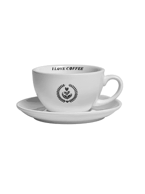 Taza de Cerámica 280 ml Latte Blanca