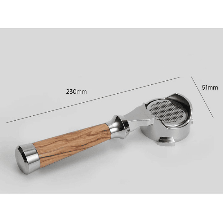 Portafiltro Muvna Sin Fondo Para Cafetera Delonghi Dedica 51mm Madera 2