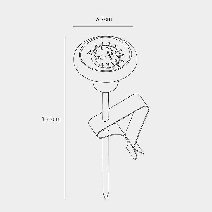 Termómetro Análogo Muvna Para Leche Agua Café Filtrado  6