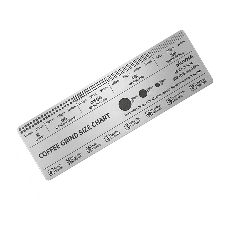 Regla Metálica Referencia de Molienda de Café Muvna  1