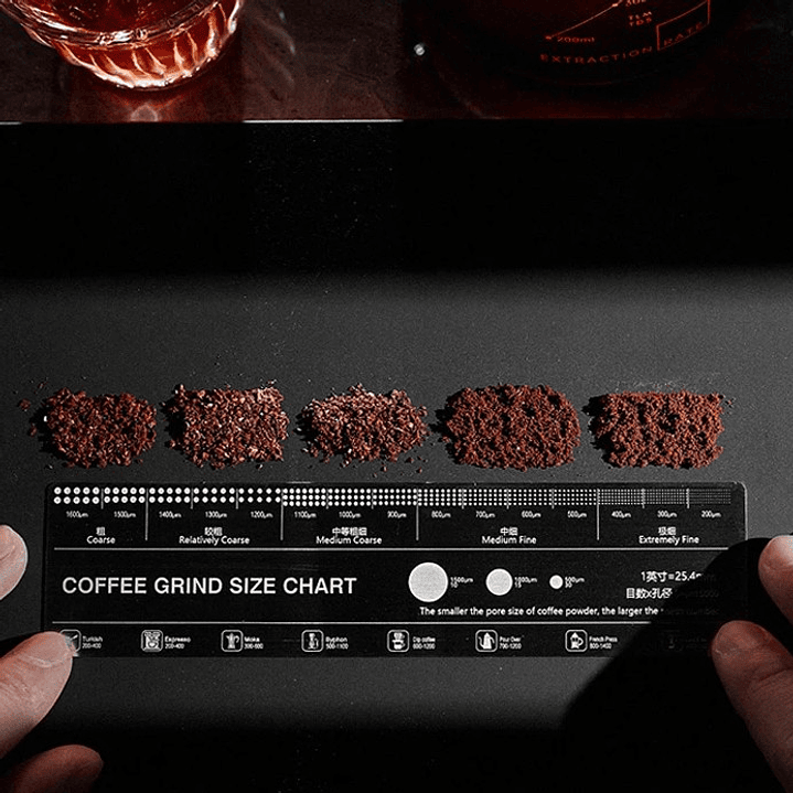 Regla Metálica Referencia de Molienda de Café Muvna  3