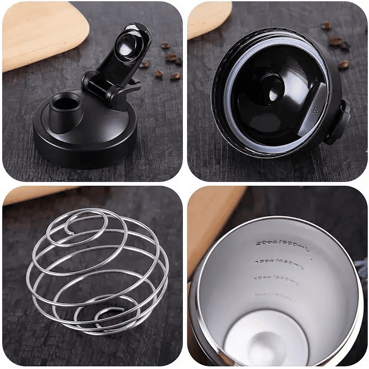 Shaker Mezclador Batidos De Proteina Acero Inoxidable 750ml 9