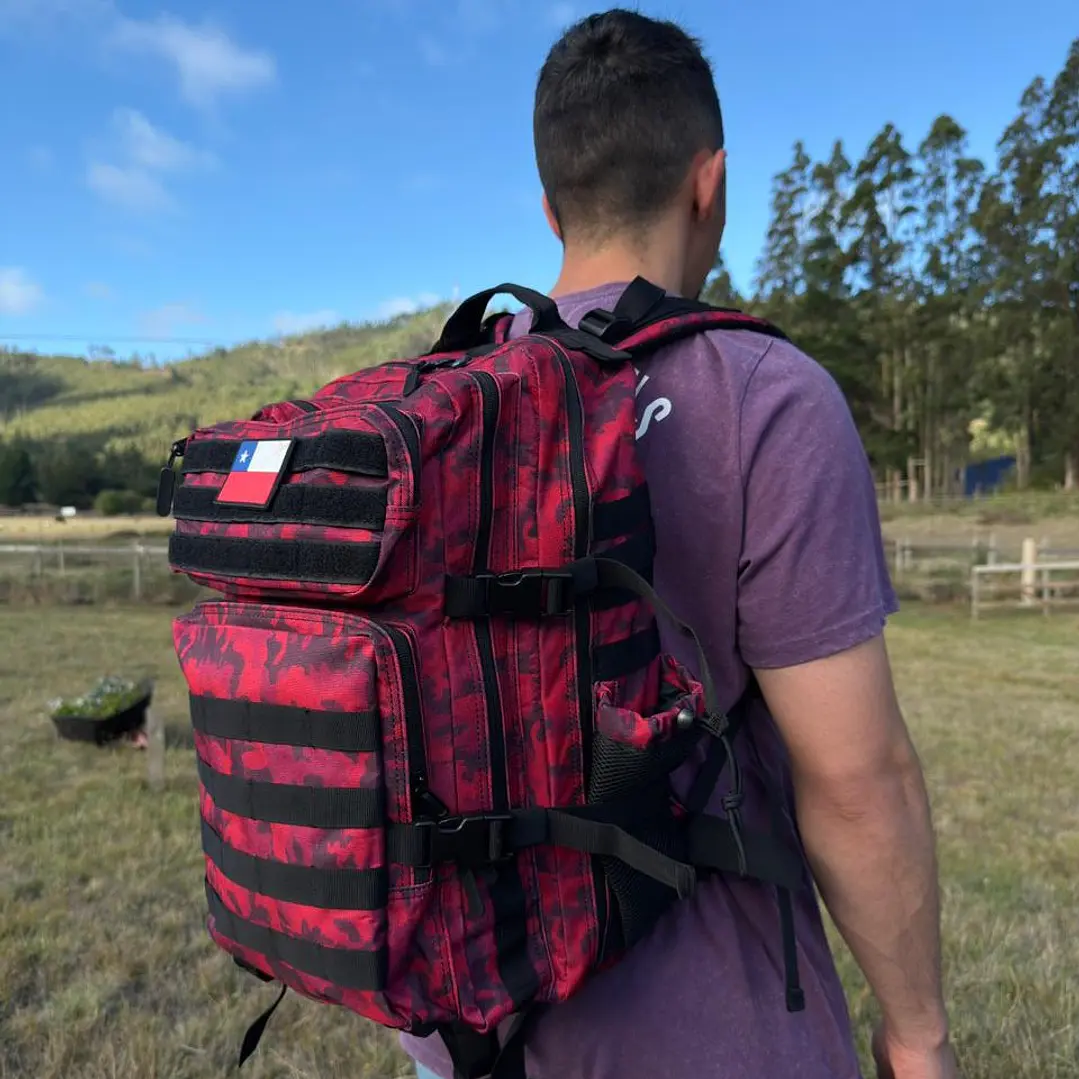 Mochila 45 Litros Táctica Rojo Camo 3