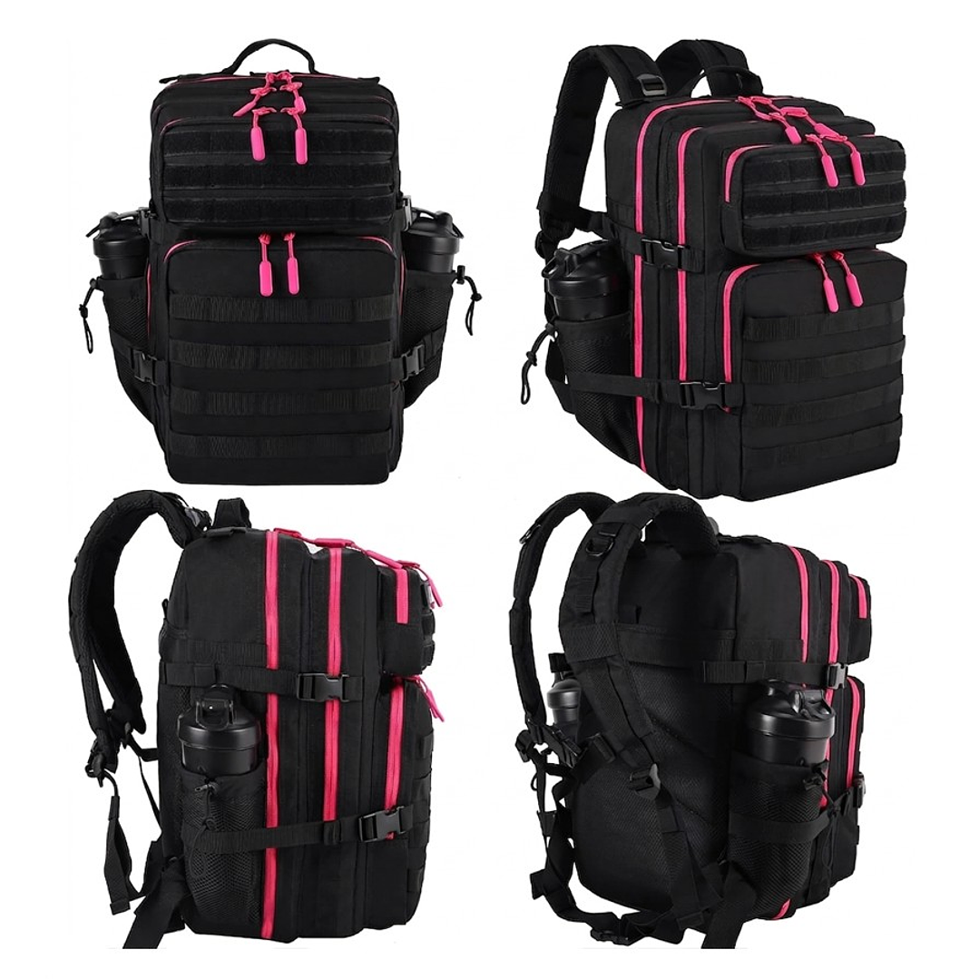 Mochila Táctica 45 Litros Negro Rosa 2
