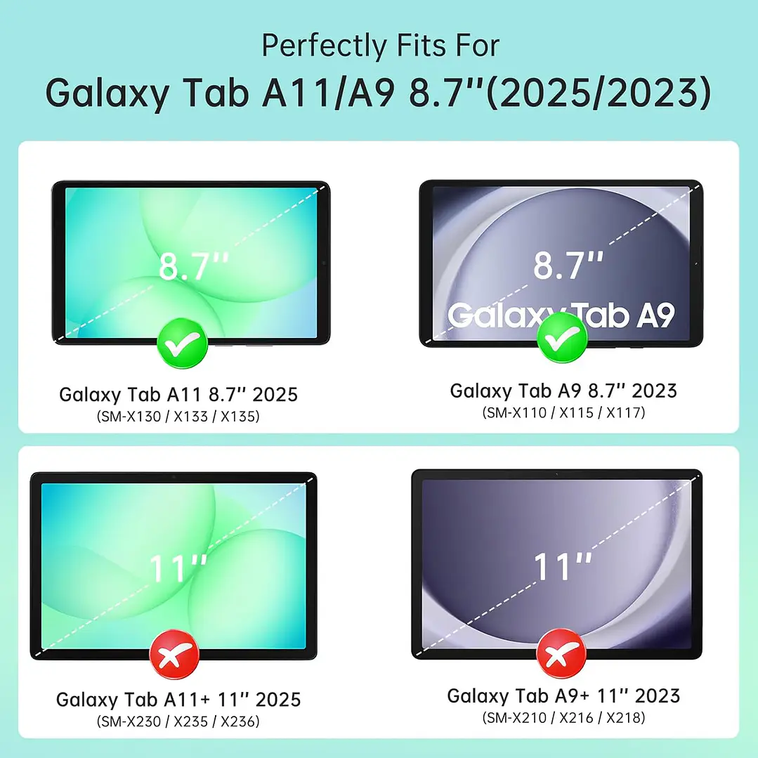 Funda Carcasa Para Tablet Samsung A9 y A11 de 8.7 Pulgadas 3