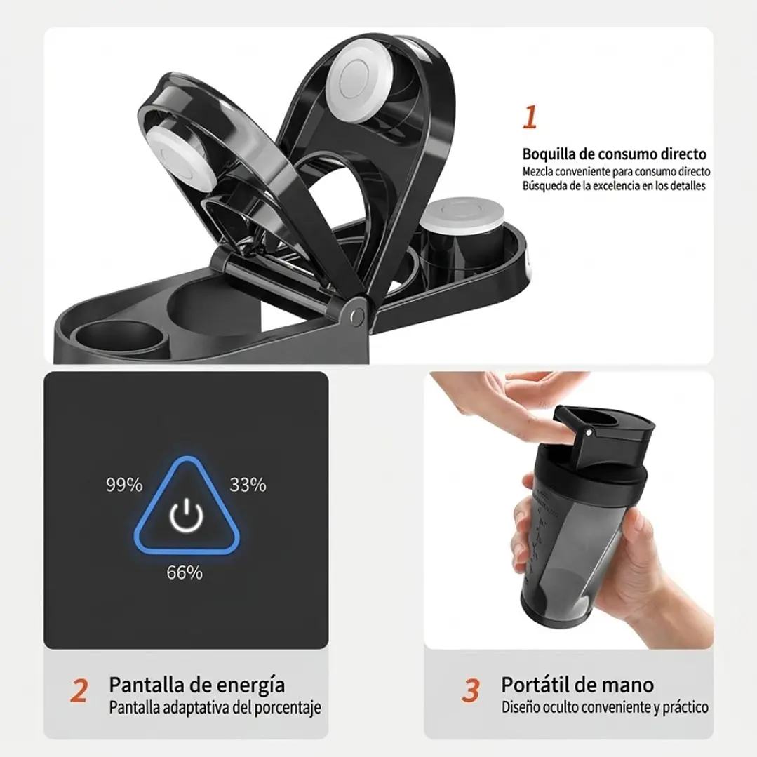 Licuadora Portatil Recargable 600ml 2