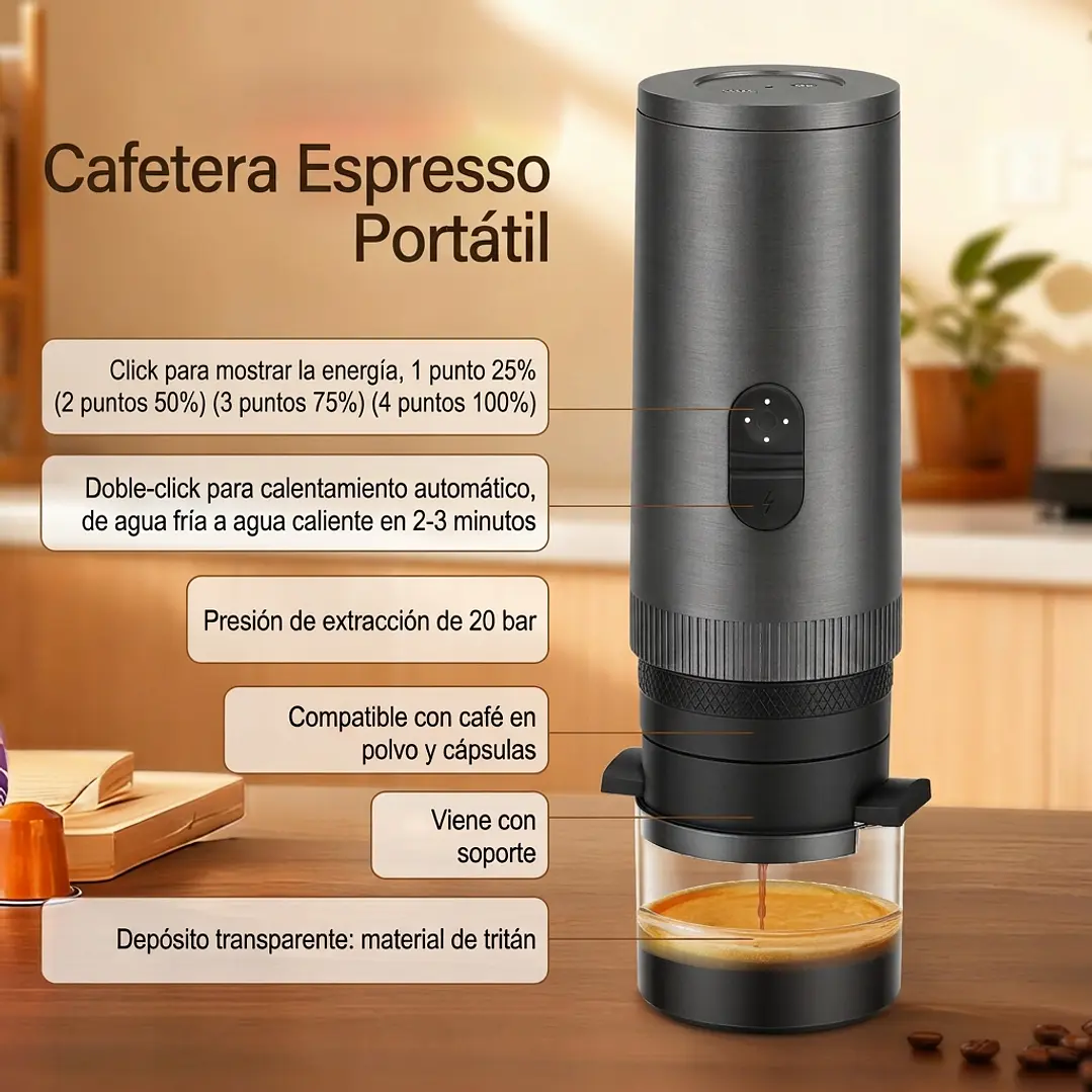 Cafetera Portátil Espresso Eléctrica 100ml 2