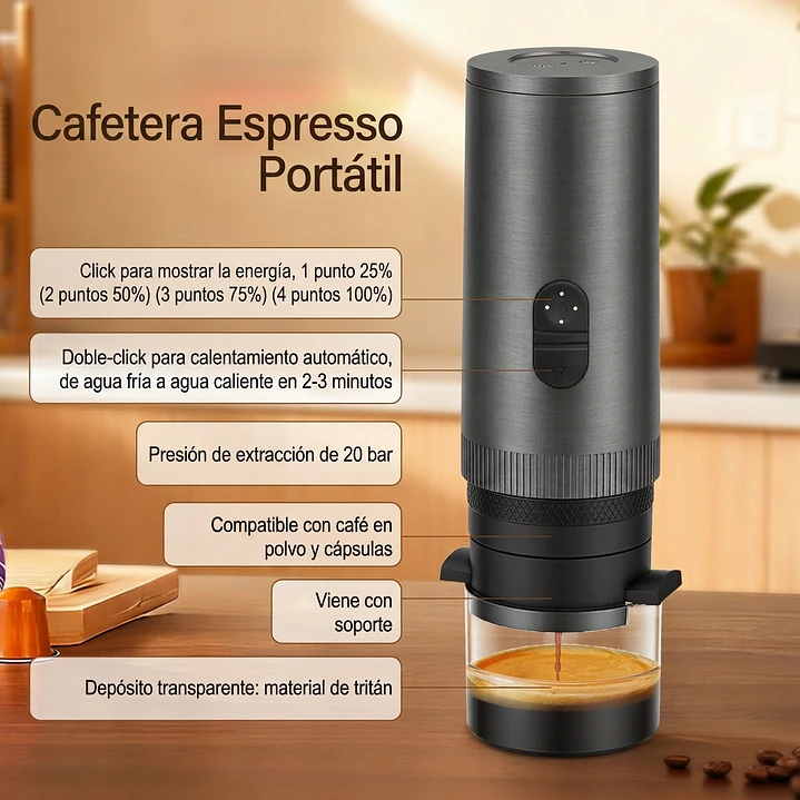 Cafetera Portátil Espresso Eléctrica 100ml 2