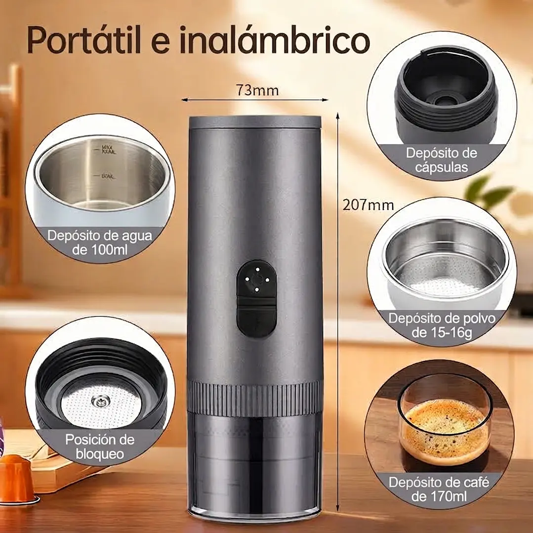 Cafetera Portátil Espresso Eléctrica 100ml 3