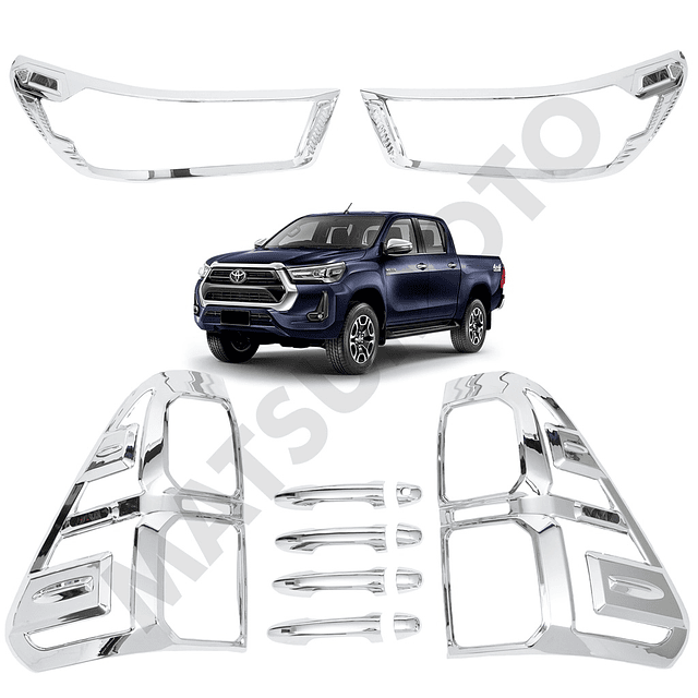 Kit Decorativo Exterior Cromo para Toyota Hilux Revo / Rocco 2016 - 2020