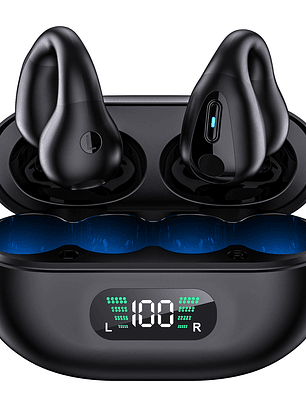 Auriculares Inalámbricos de Conducción Ósea con Pantalla Digital, Auriculares Deportivos HIFI para Teléfonos