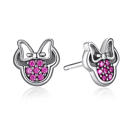 Aros minnie con circones rosa