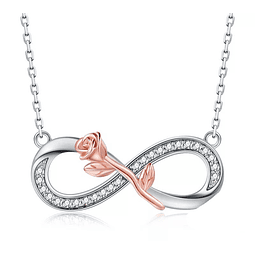 Collar infinito rosa y circones