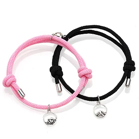 Pulseras imanes Rosado/Negro