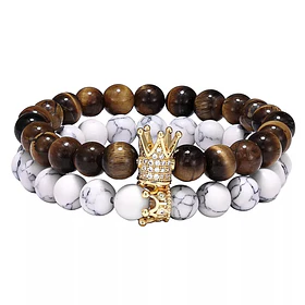 Pulseras piedras Ojo de tigre/Howlita