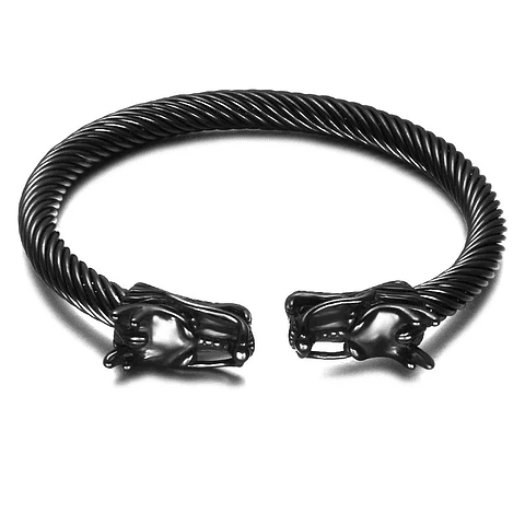 Pulsera dragón vikingo negra